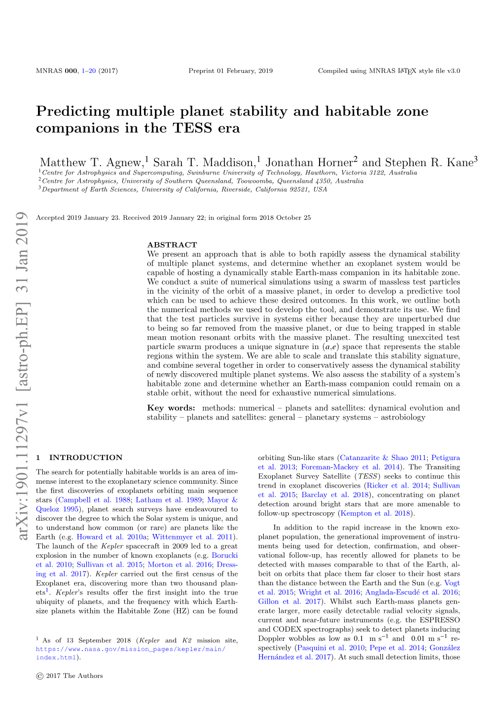 Predicting Multiple Planet Stability and Habitable Zone Companions in the TESS Era