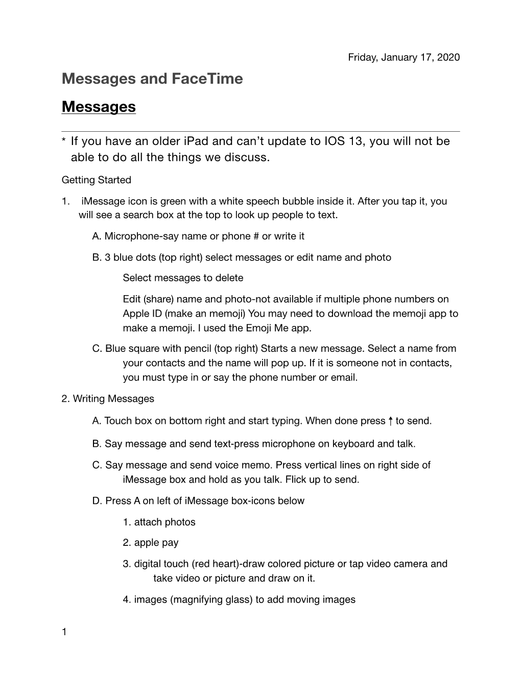 Messages & Facetime (Pdf)