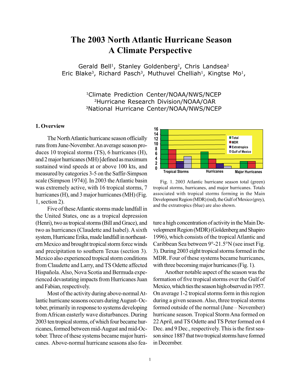 The 2003 North Atlantic Hurricane Season a Climate Perspective