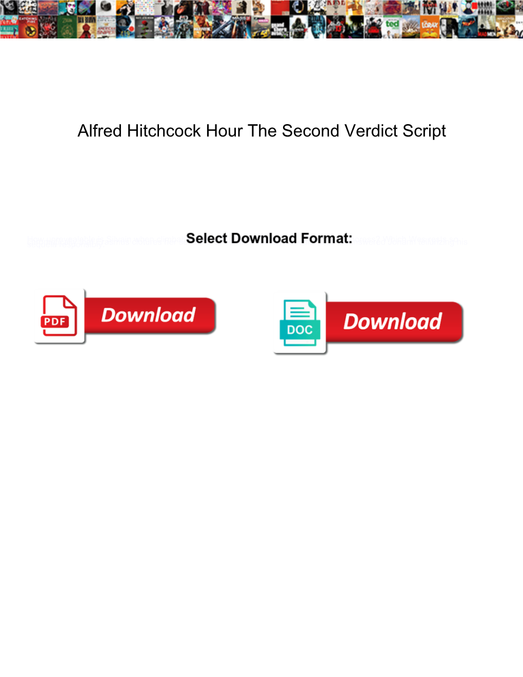 Alfred Hitchcock Hour the Second Verdict Script