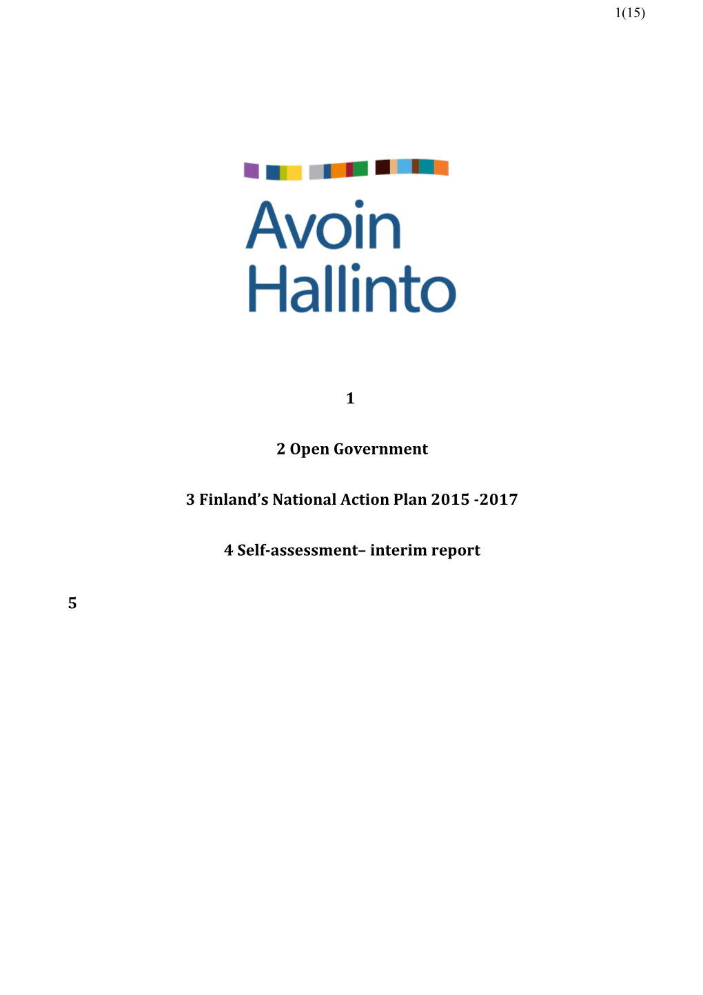 Finland S National Action Plan 2015 -2017