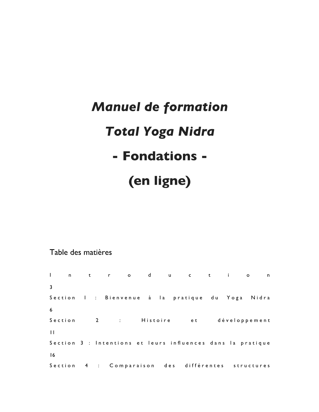 Manuel De Formation Total Yoga Nidra - Fondations - (En Ligne)