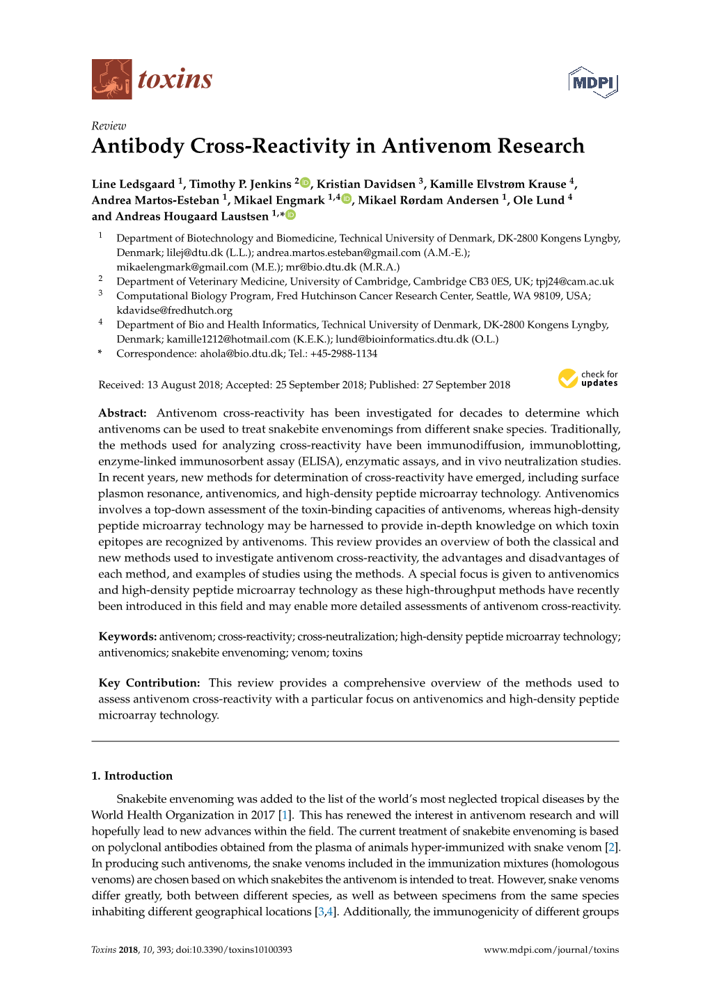 Antibody Cross-Reactivity in Antivenom Research