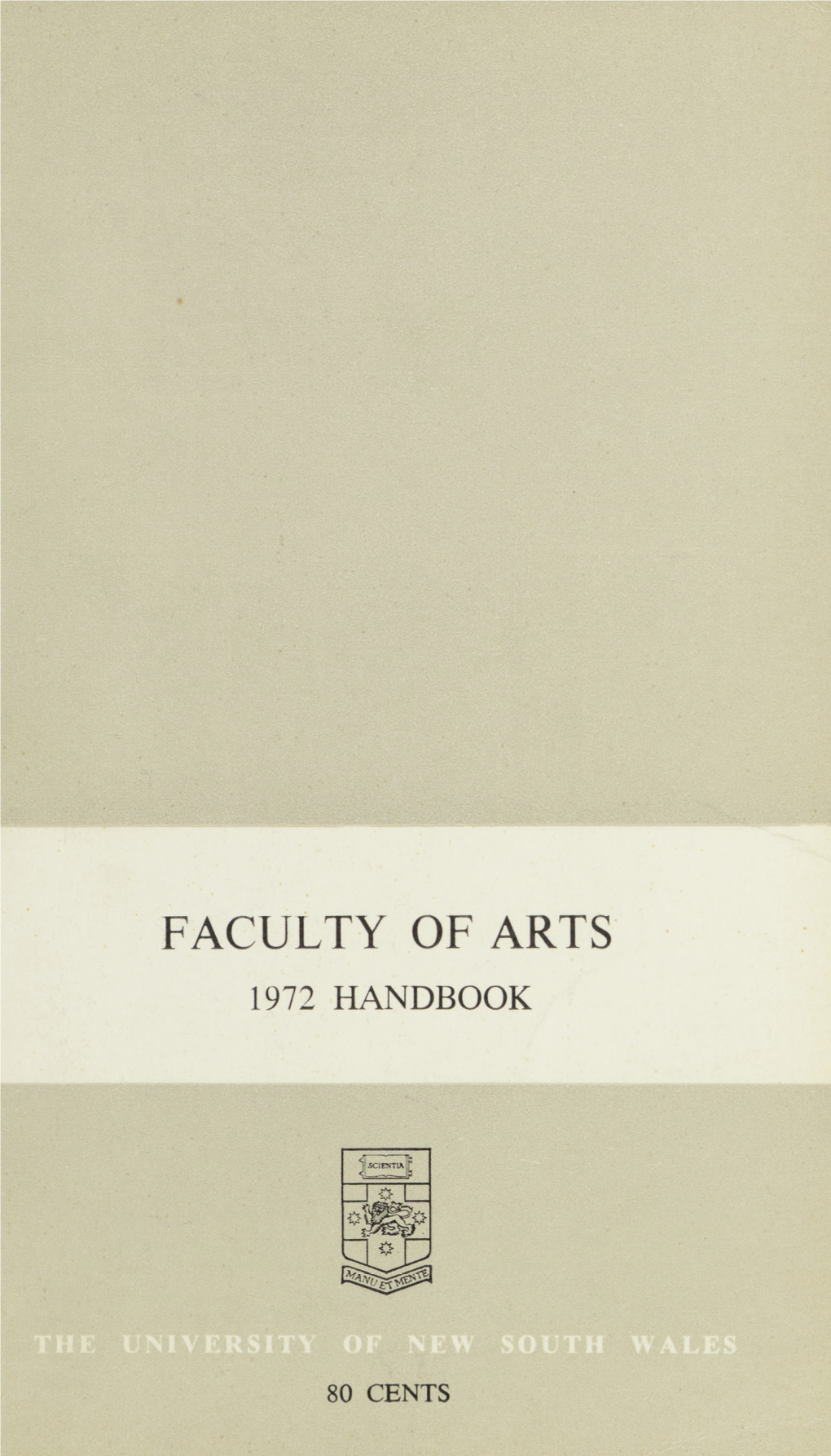 Faculty of Arts 1972 Handbook