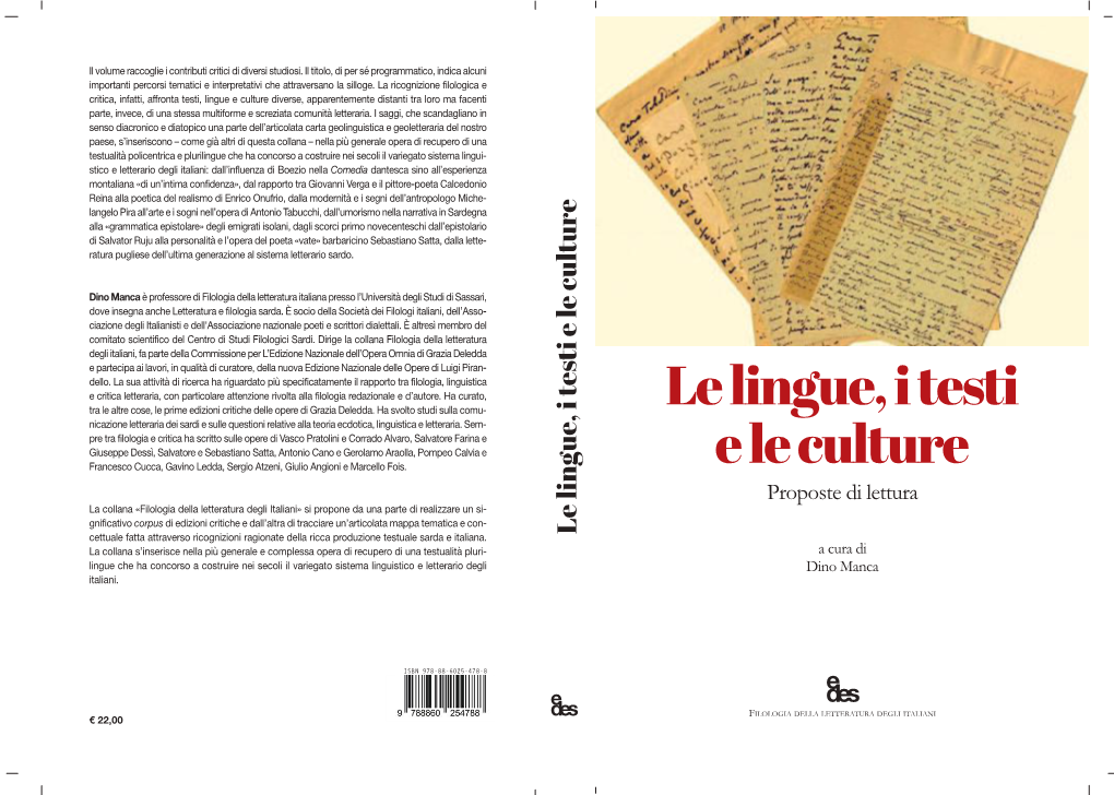 LE LINGUE, I TESTI E LE CULTURE Proposte Di Lettura