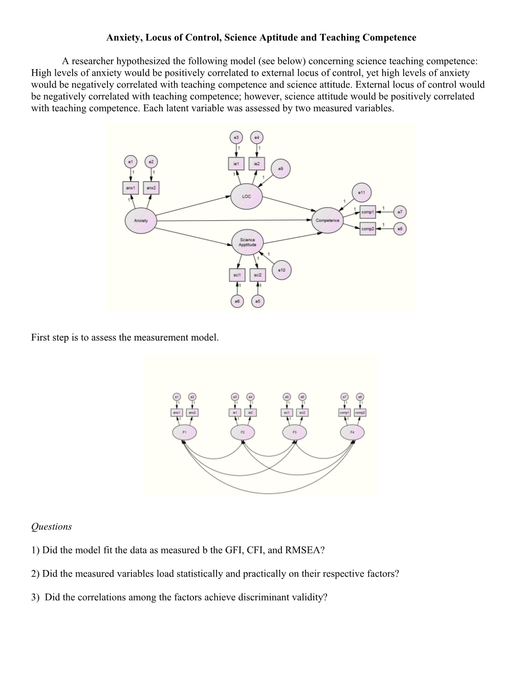 Anxiety, Locus of Control, Science Aptitude and Teaching Competence