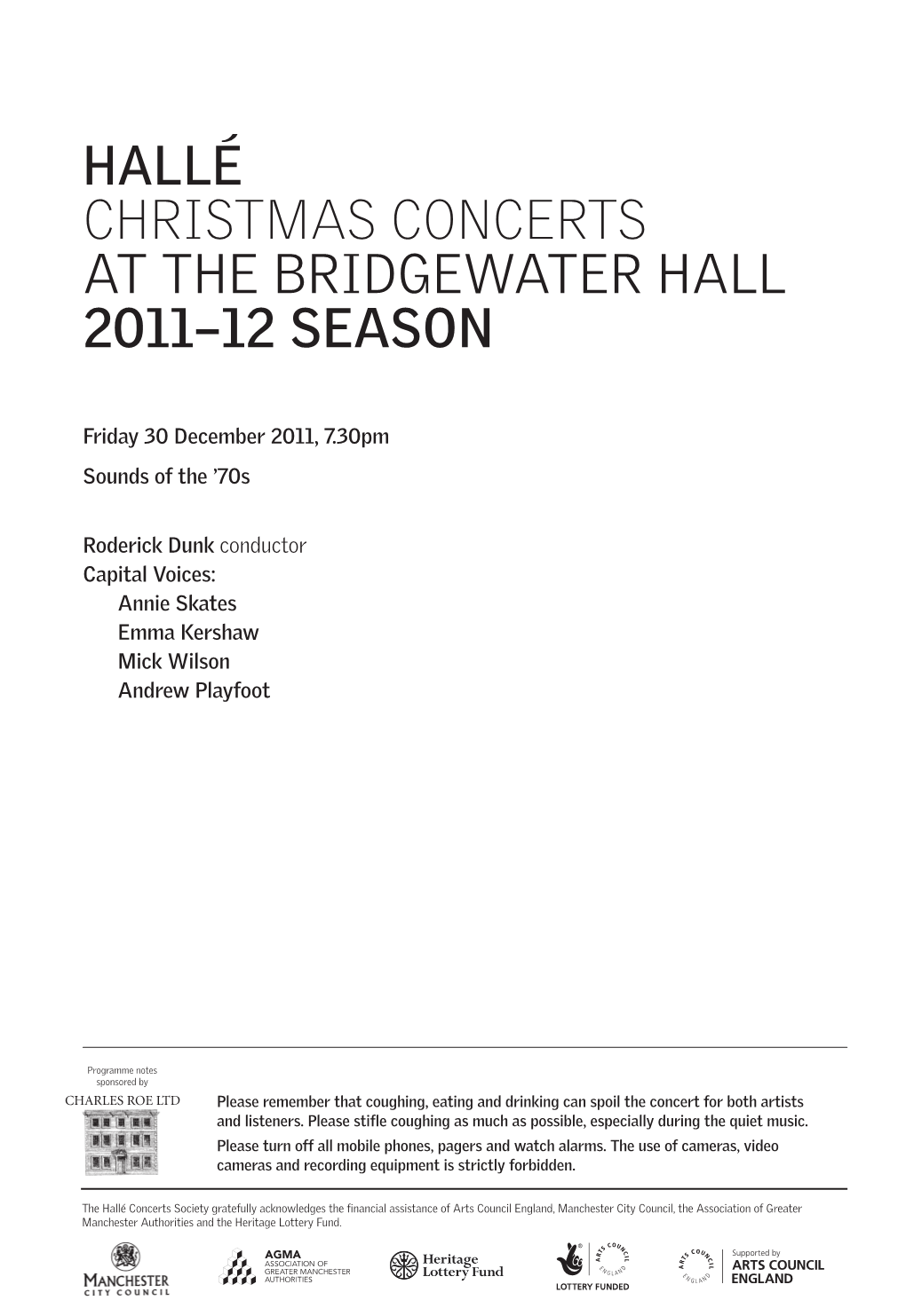 ≥ Christmas Concerts at the Bridgewater Hall 2011–12 Season