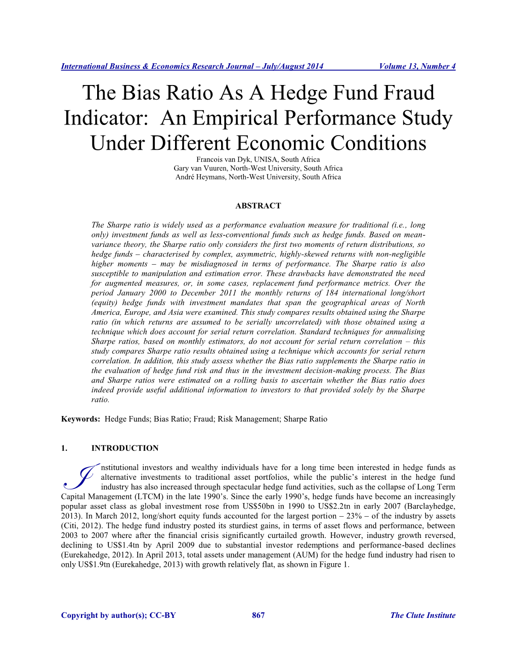 The Bias Ratio As a Hedge Fund Fraud Indicator