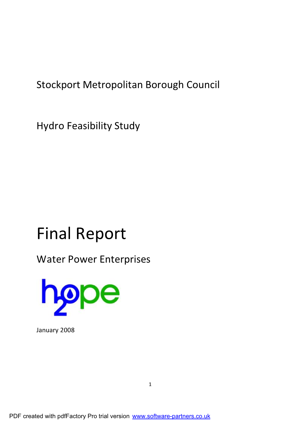 Final Report Water Power Enterprises