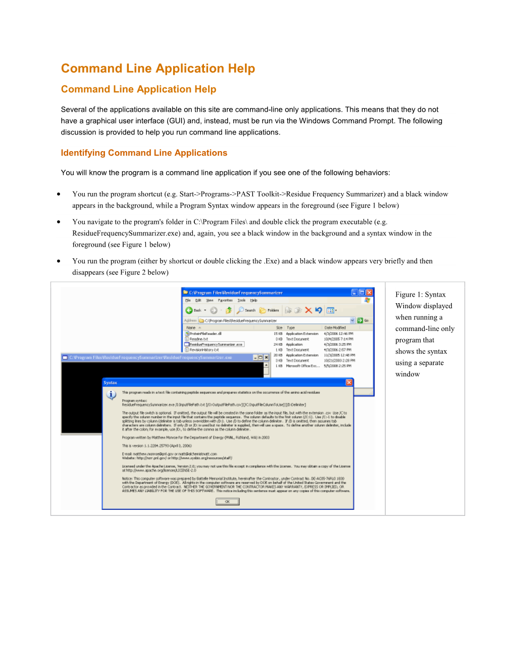 Command Line Application Help Command Line Application Help