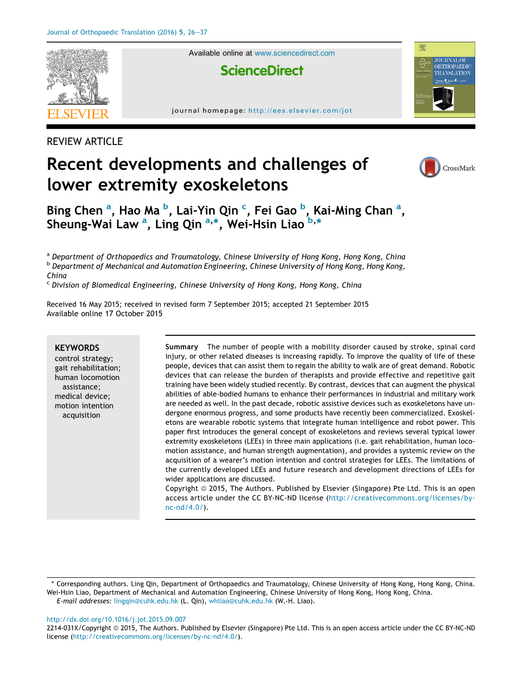 Recent Developments and Challenges of Lower Extremity Exoskeletons