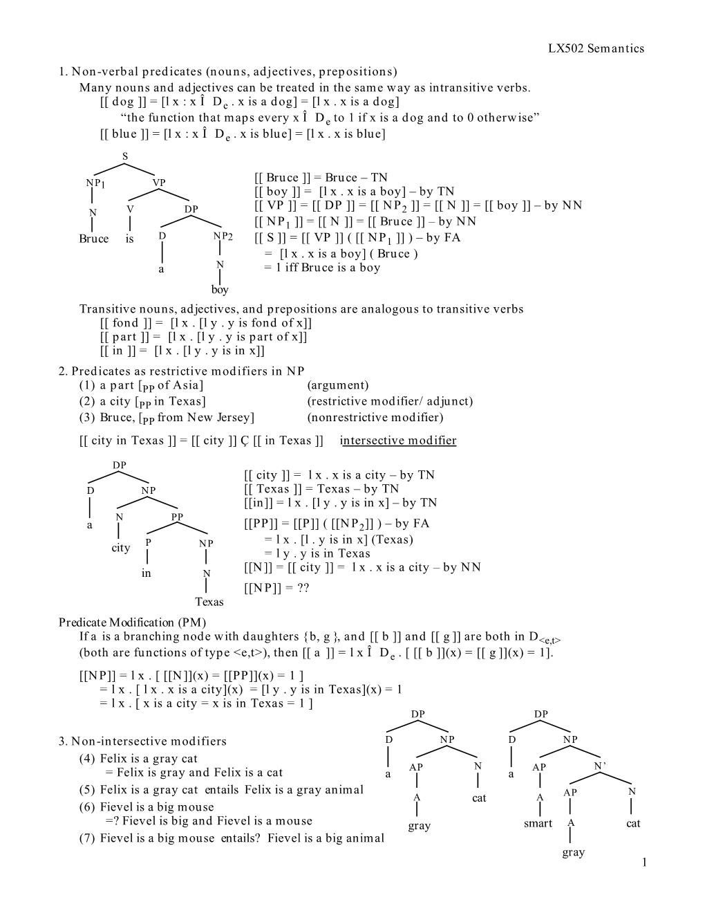 NP & Predicate Semantics