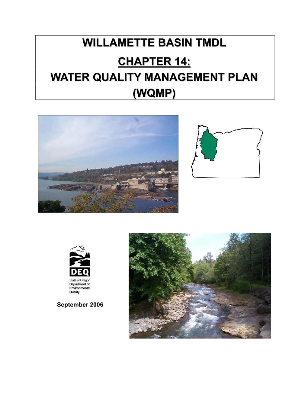 Willamette Basin Tmdl Chapter 14: Water Quality Management Plan (Wqmp)