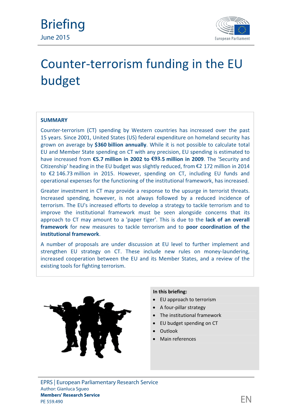 Counter-Terrorism Funding in the EU Budget