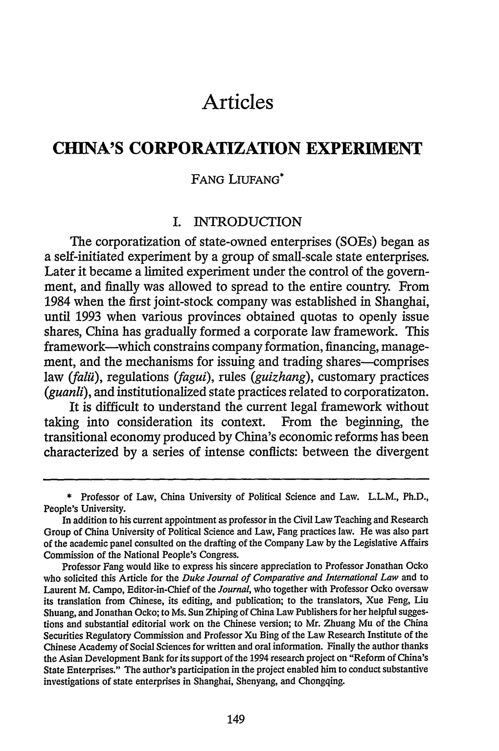 China's Corporatization Experiment