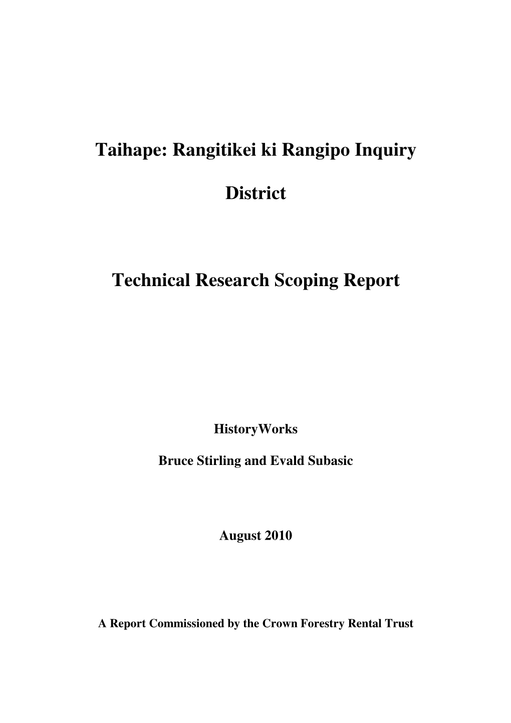 Taihape: Rangitikei Ki Rangipo Inquiry