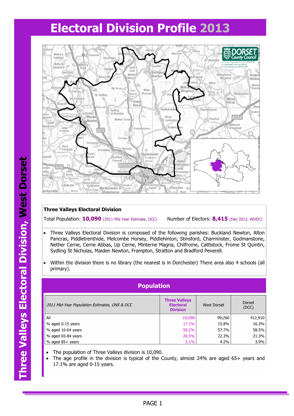 Three Valleys Electoral Division, West Dorset