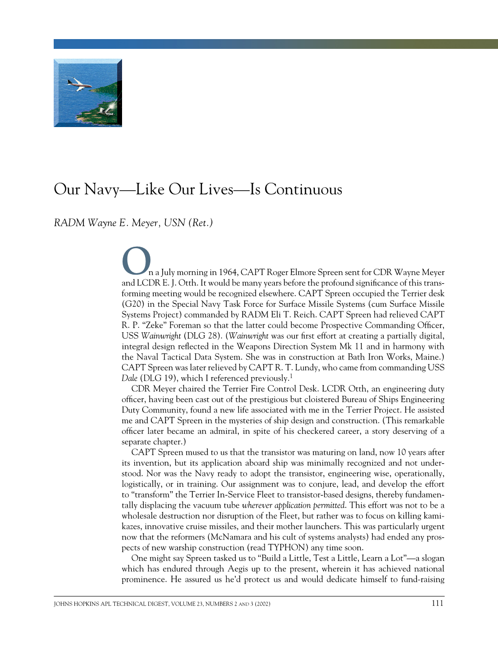 Our Navy—Like Our Lives—Is Continuous