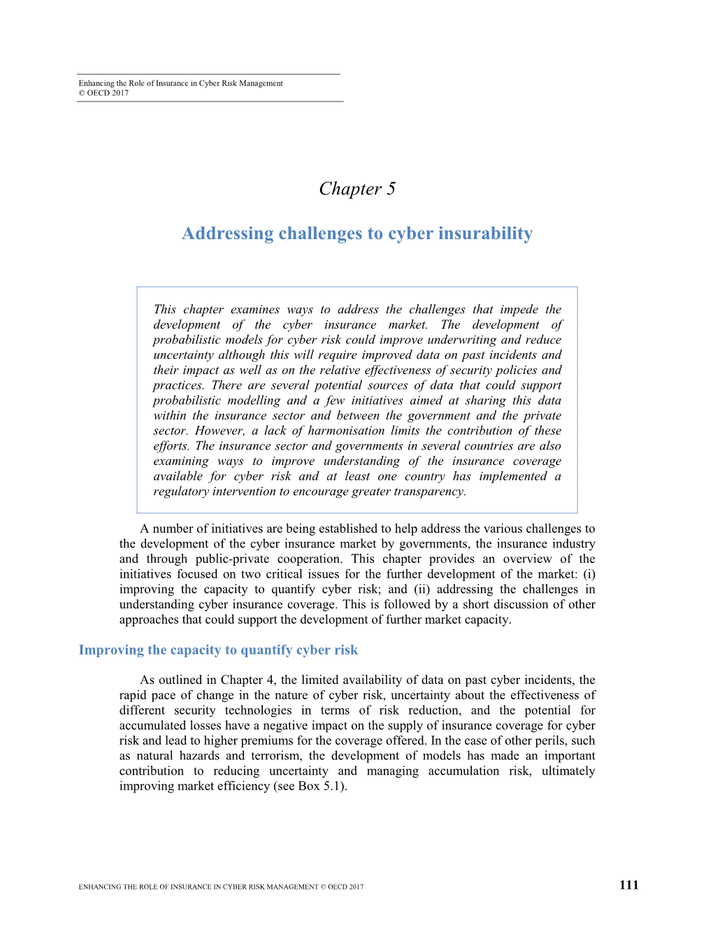 Chapter 5 Addressing Challenges to Cyber Insurability