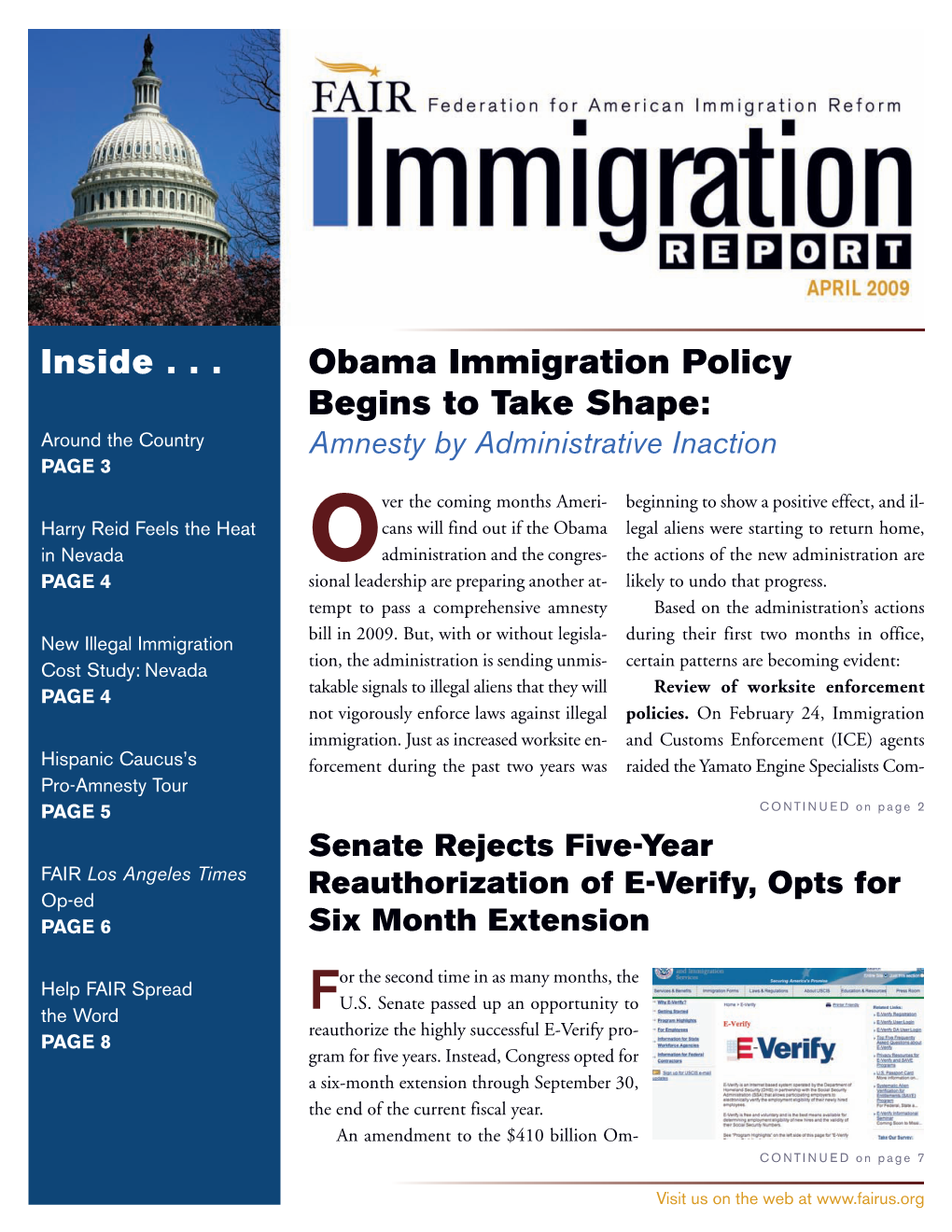 Immigration Report and Legislative Updates Online