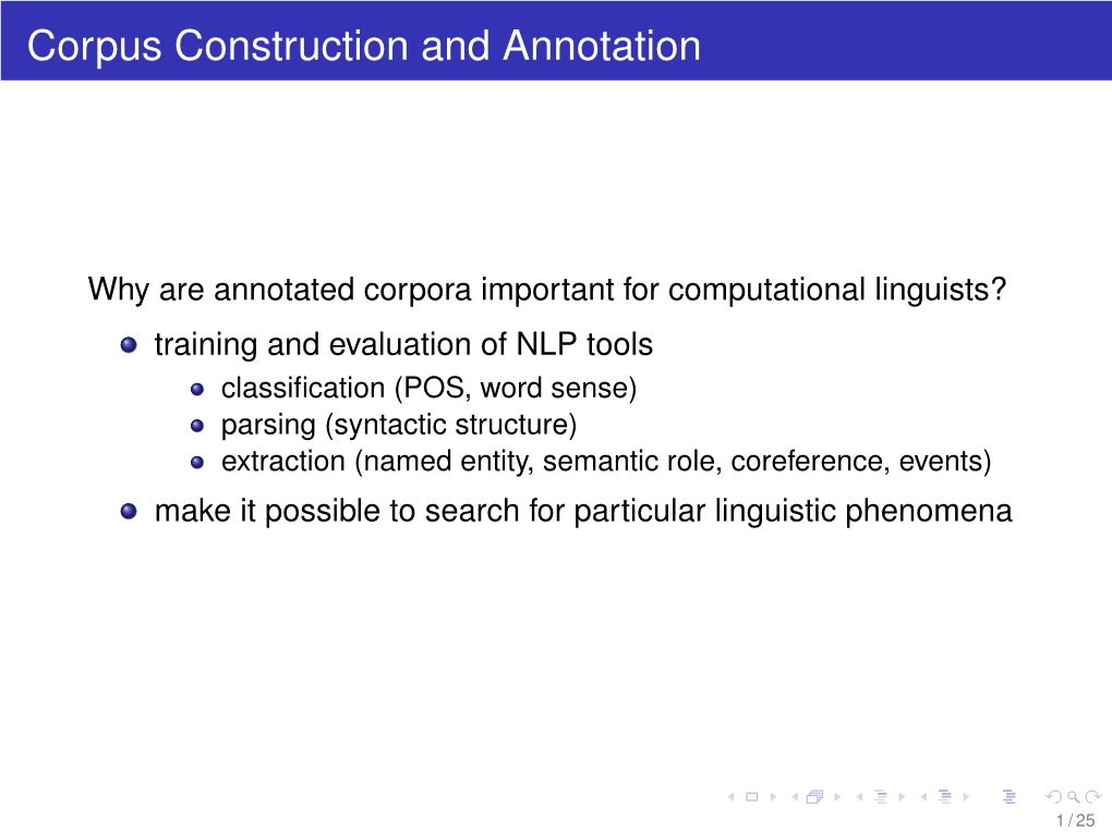 Corpus Construction and Annotation