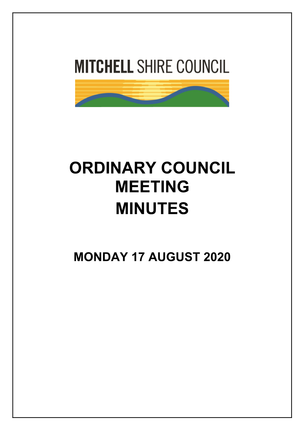 Minutes of Ordinary Council Meeting