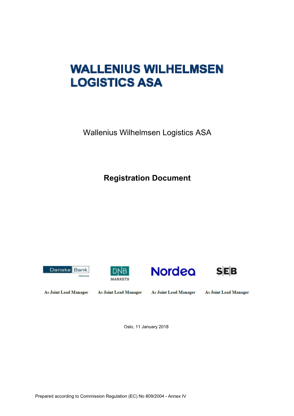 Wallenius Wilhelmsen Logistics ASA Registration Document