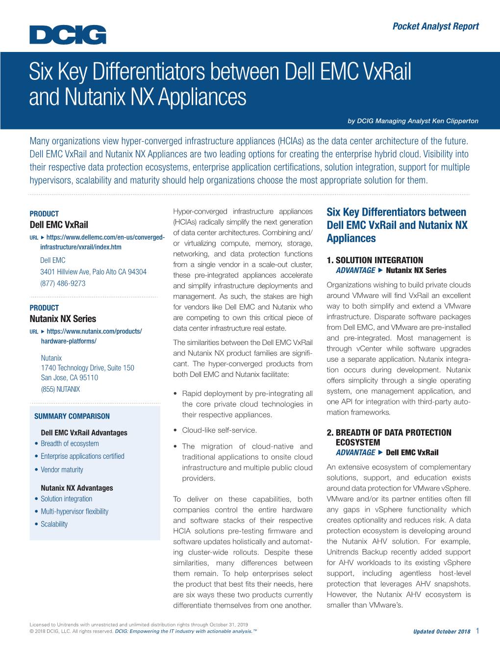 Six Key Differentiators Between Dell EMC Vxrail and Nutanix NX Appliances