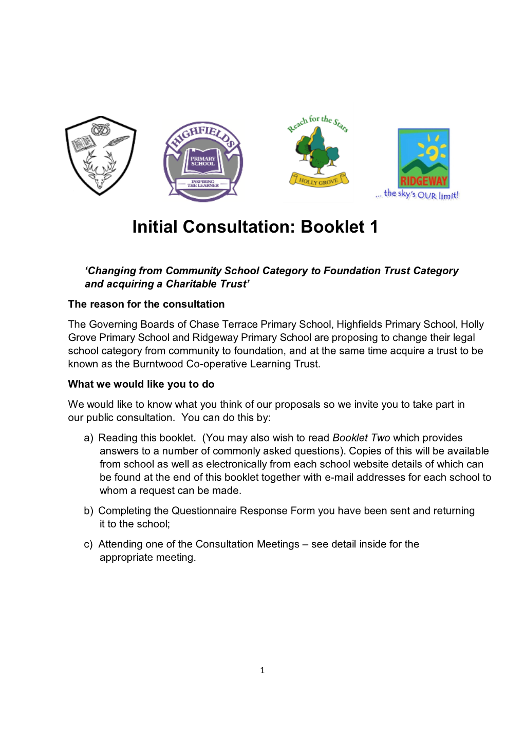 Initial Consultation: Booklet 1