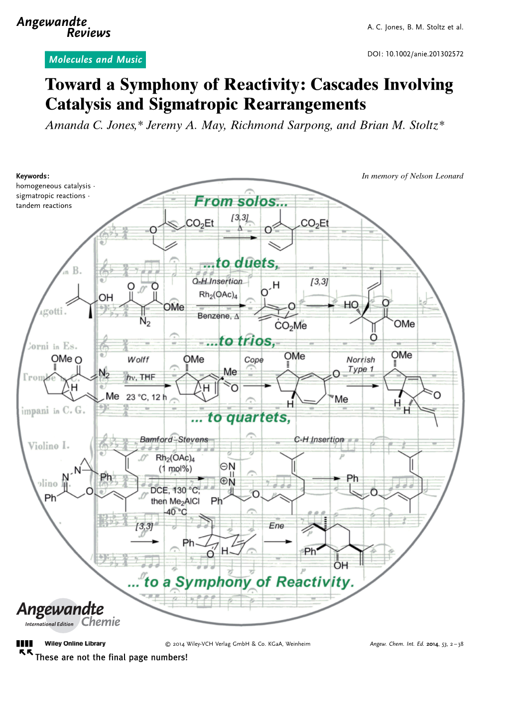 Cascades Involving Catalysis and Sigmatropic Rearrangements Amanda C