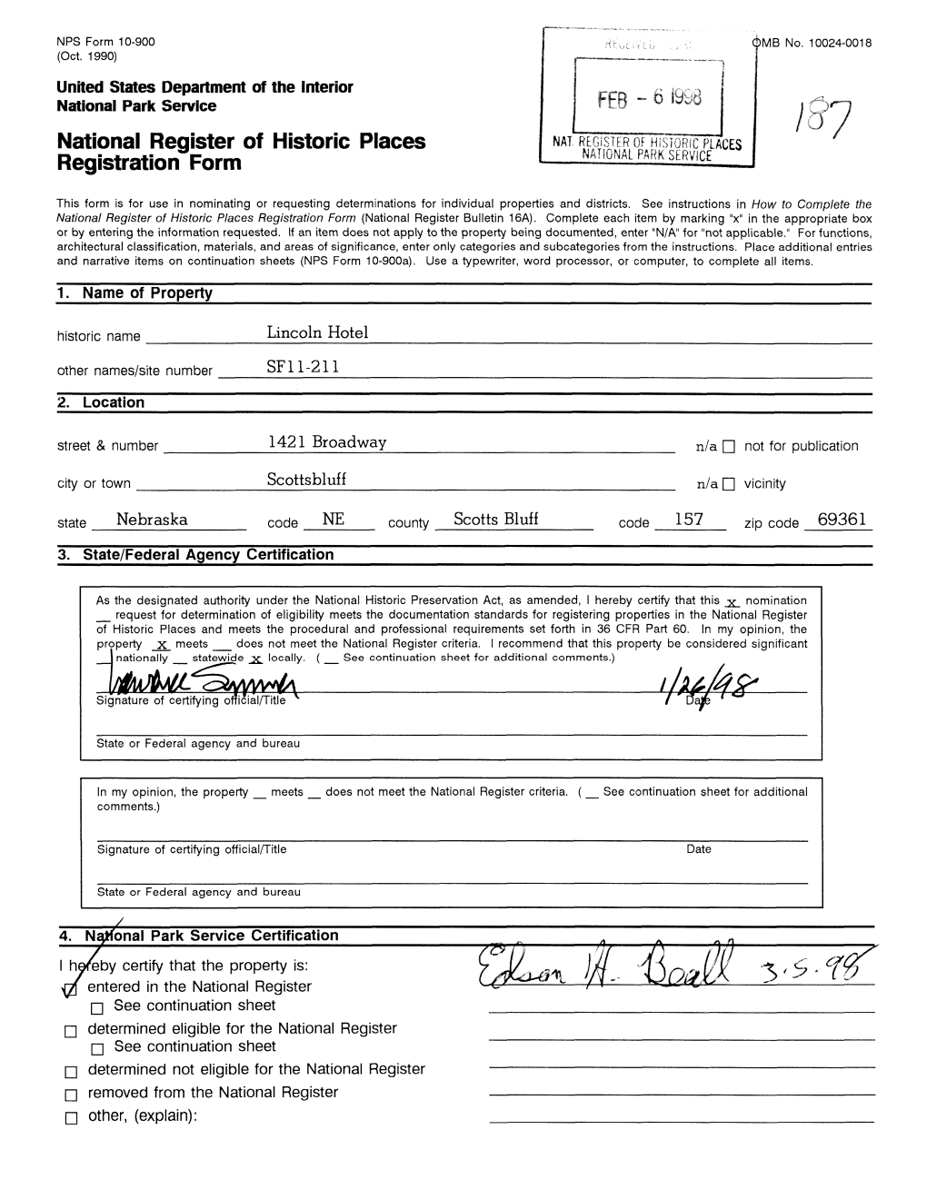 National Register of Historic Places Registration Form (National Register Bulletin 16A)