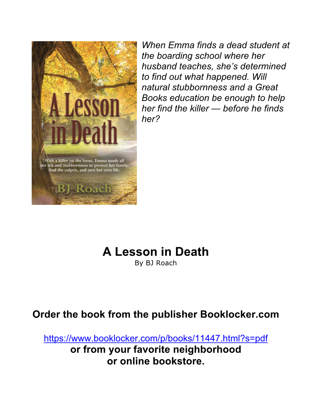 A Lesson in Death by BJ Roach