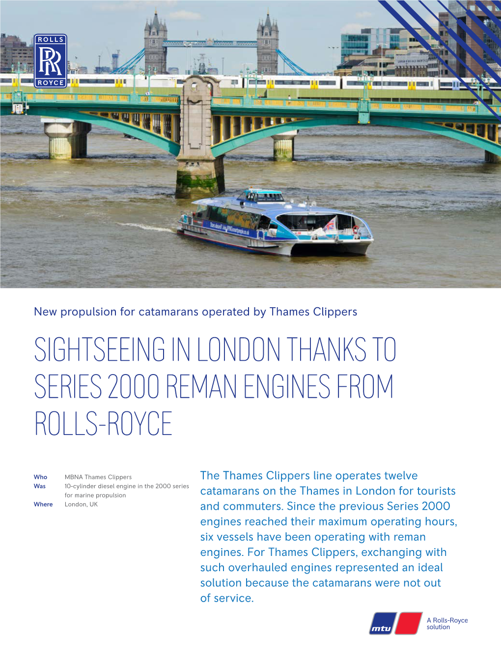 Sightseeing in London Thanks to Series 2000 Reman Engines from Rolls-Royce