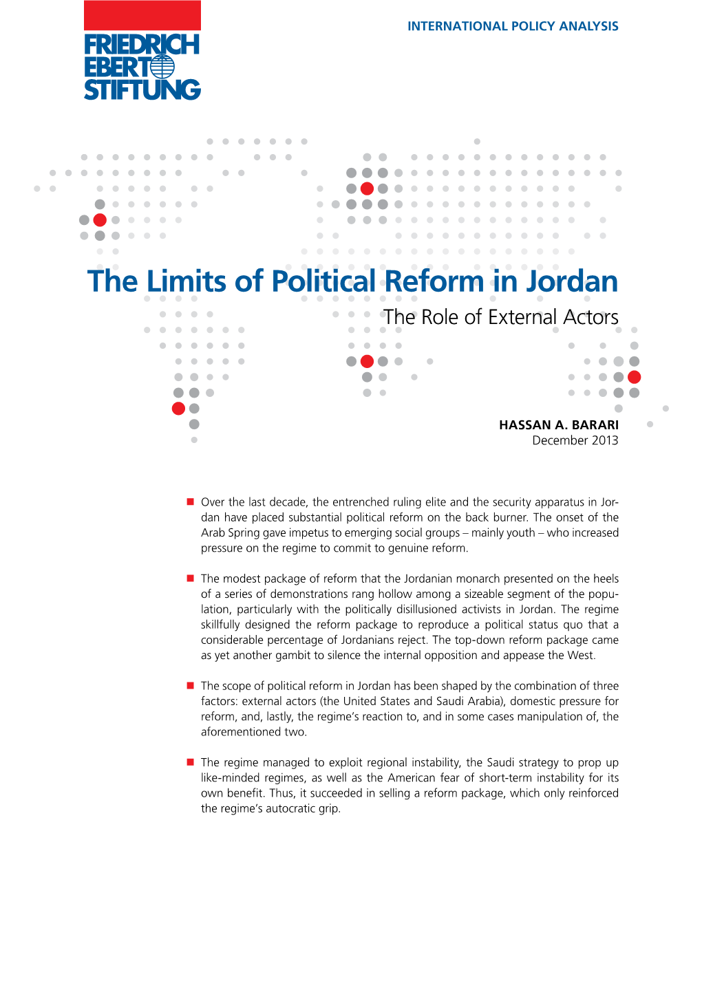 The Limits of Political Reform in Jordan the Role of External Actors