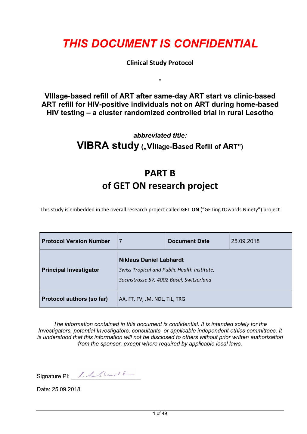 Study Protocol and Statistical Analysis Plan