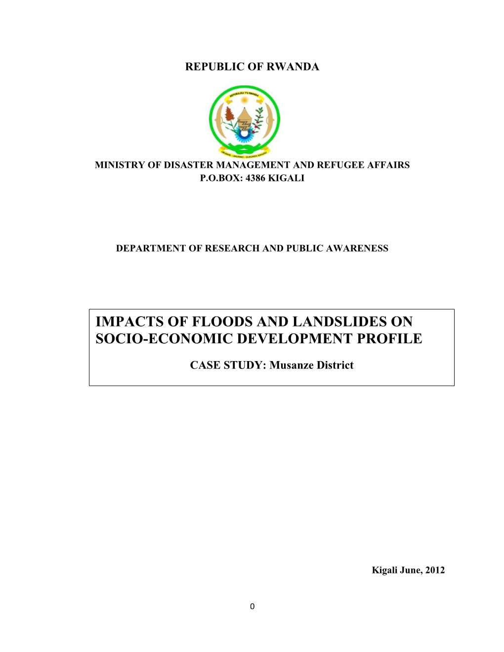 Impacts of Floods and Landslides on Socio-Economic Development Profile