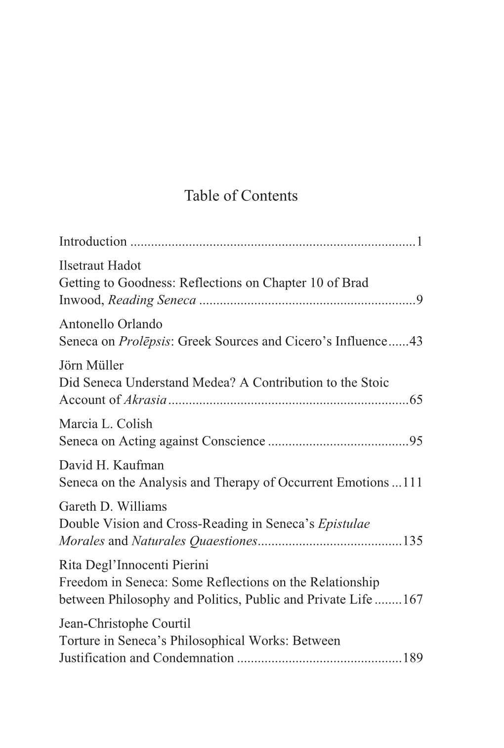 Table of Contents