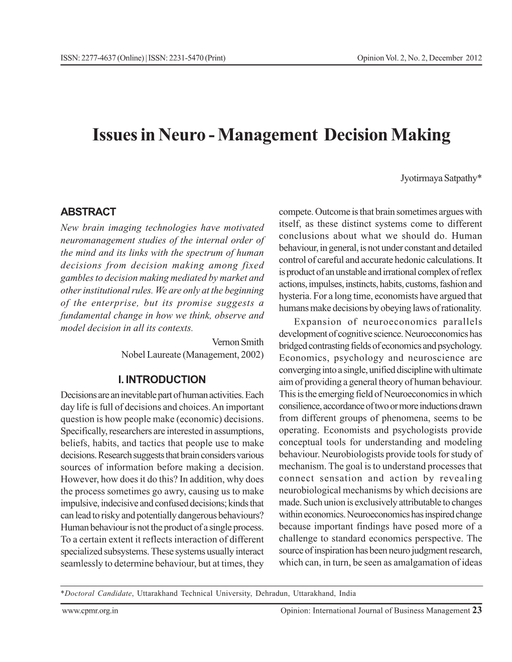 Management Decision Making