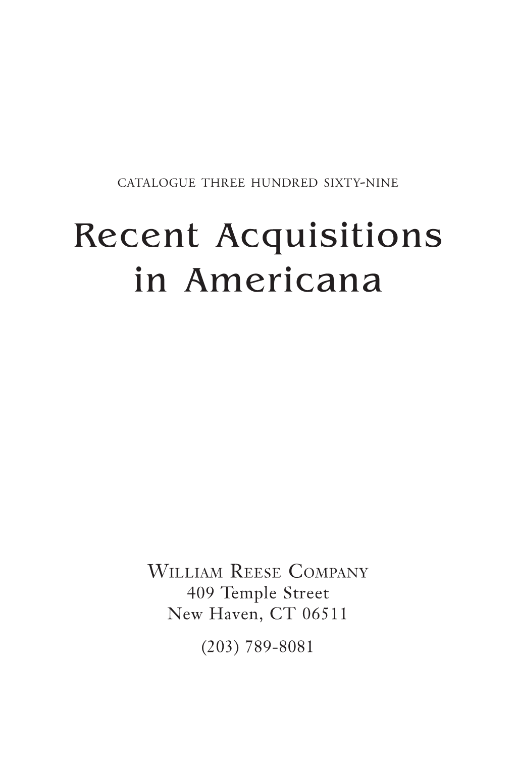 Recent Acquisitions in Americana