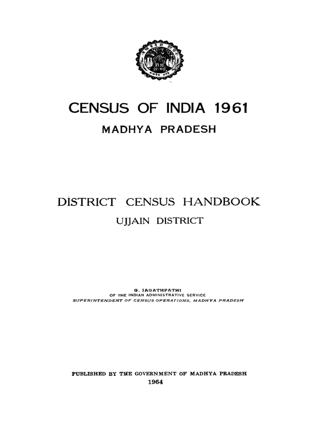 District Census Handbook, Ujjain