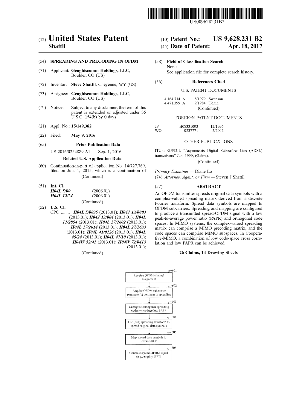 (12) United States Patent (10) Patent No.: US 9,628,231 B2 Shattil (45) Date of Patent: Apr