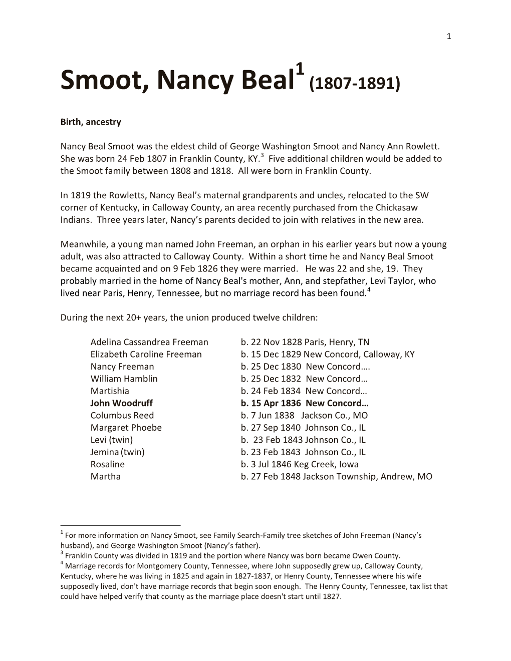 Smoot, Nancy Beal (1807-1891)