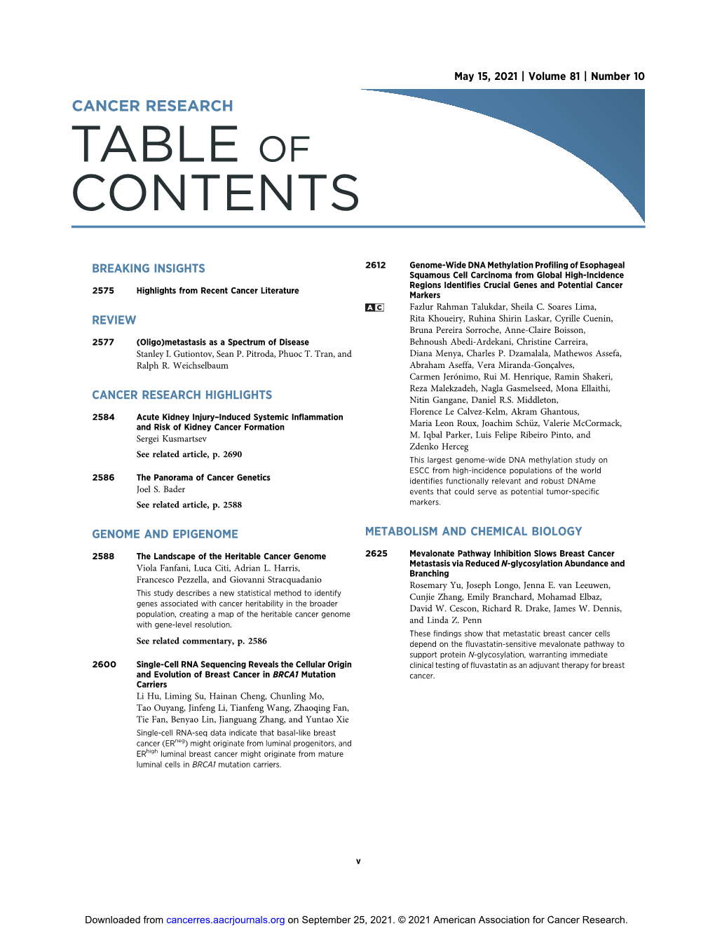 Table of Contents