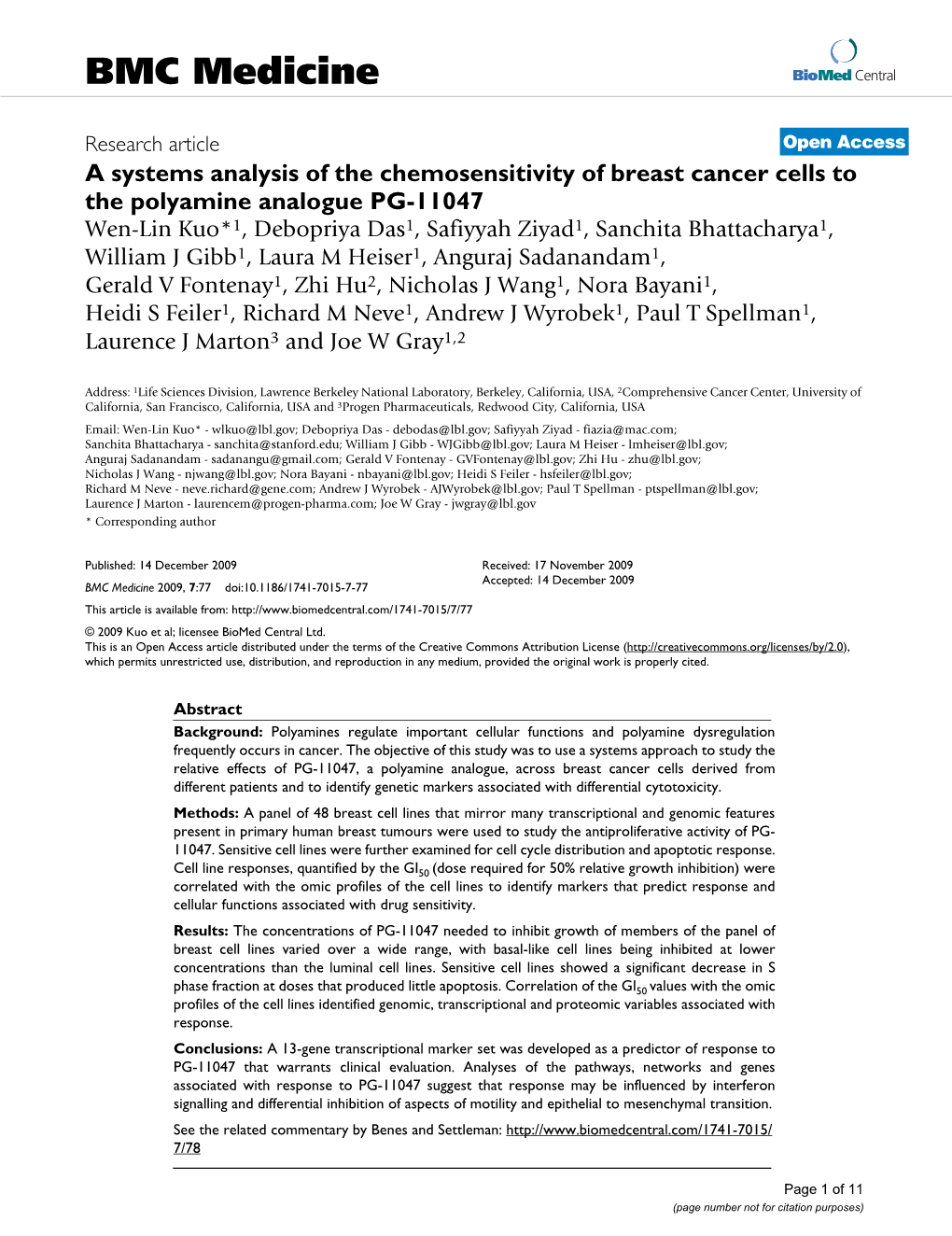 A Systems Analysis of the Chemosensitivity of Breast Cancer