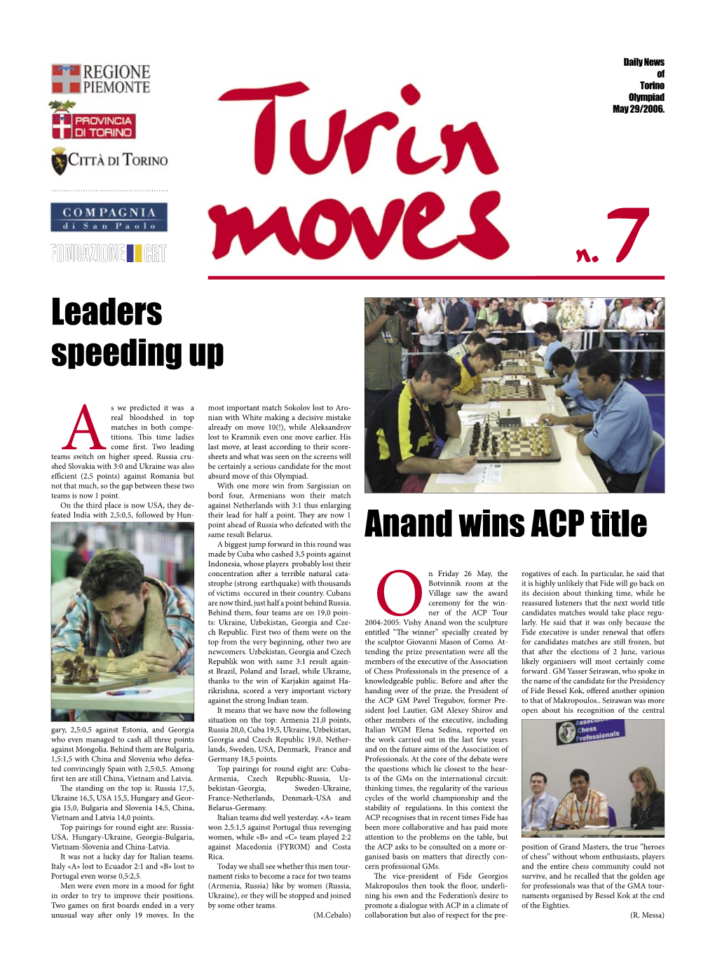 Leaders Speeding up Anand Wins ACP Title