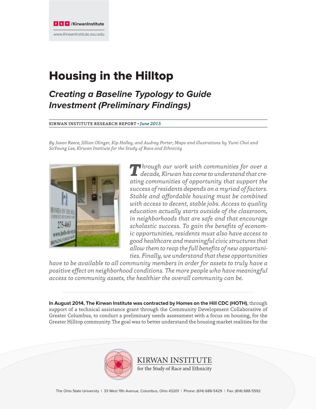 Download Housing in the Hilltop Report