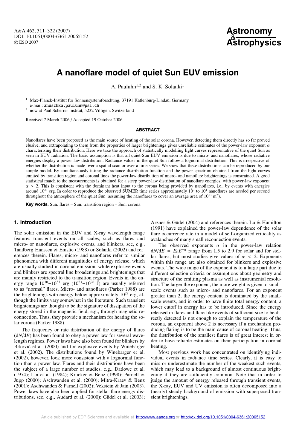 A Nanoflare Model of Quiet Sun EUV Emission