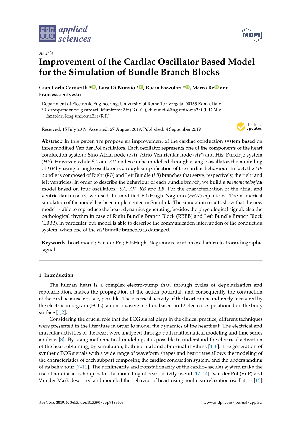 Improvement of the Cardiac Oscillator Based Model for the Simulation of Bundle Branch Blocks