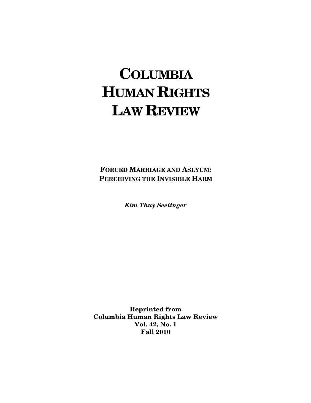 Columbia Human Rights Law Review