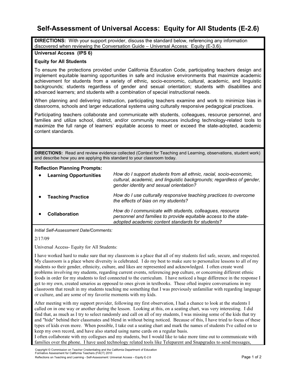 2.6 Valerie - 7Th - Prealg - Induction Standard Self Assessment